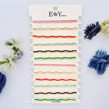 Mélange de 24 (1,70€ unité) : Bracelets Acier Inoxydable en Cordes et perle - Collection SUNLUXE – Image 4