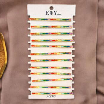 Mélange de 24 (1,70€ unité) : Bracelets Acier Inoxydable en Cordes et perle - Collection SUNLUXE – Image 3