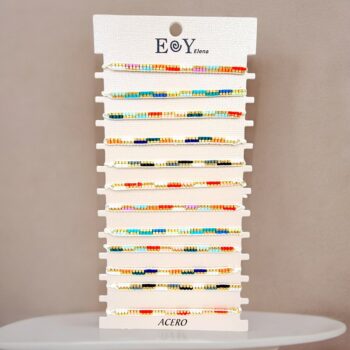 Mélange de 24 (1,70€ unité) : Bracelets Acier Inoxydable en Cordes et perle - Collection SUNLUXE – Image 7