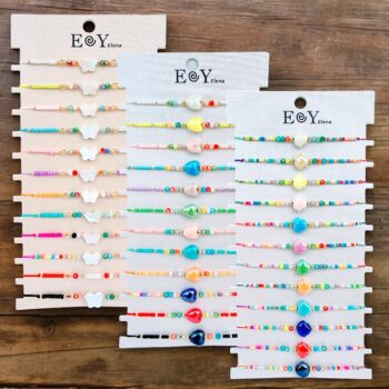 Mélange de 24 (1,15€ unité) : Bracelets en Cordes et Perles - Collection SOL24