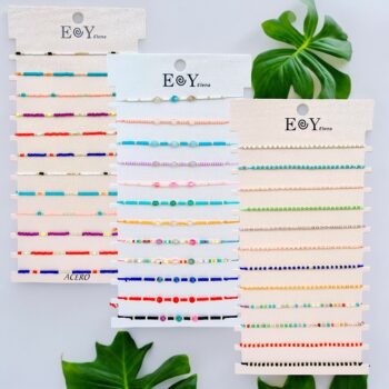 Mélange de 36 (0,95€ unité) : Bracelets en Cordes et Perles - Collection SUN24