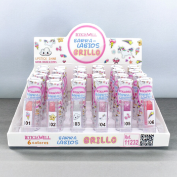 Lot de 2 Présentoirs de 24 (0,80€ pièce) : Rouges à Lèvres Shine Glitter - Éclat et Brillance