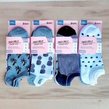 Paquet de 60 (soit 0,36€ la paire) : 5 Paquets Différents De Chaussettes Femme Noir et Blanc – Image 2