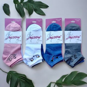 Paquet de 24 (soit 0,39€ la paire) : Chaussettes Courtes Femme à Motifs - Motif Chat 🙀