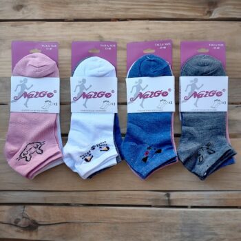 Paquet de 24 (soit 0,39€ la paire) : Chaussettes Courtes Femme à Motifs - Motif Chat 🙀 – Image 2