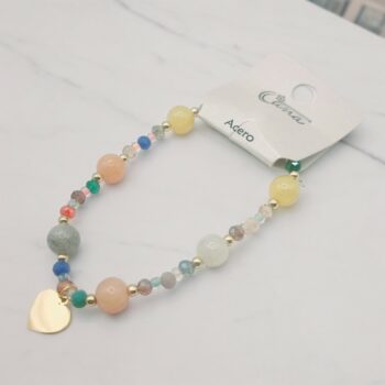 Mélange de 12 (1 € unité) : Bracelets Elastiques Perles & Breloques en Acier Différents Motifs – Image 7