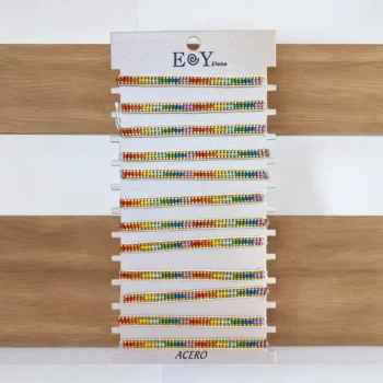Mélange de 12 (0,60€ unité) : Bracelets en Cordes et Perles - Acier Inoxydable