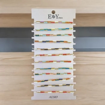 Mélange de 12 (0,60€ unité) : Bracelets en Cordes et Perles - Acier Inoxydable
