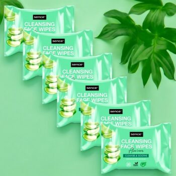 Lot de 10 (1,13€ Pièce) : Paquet de Lingettes nettoyantes 3 en 1 à l'Aloe Vera