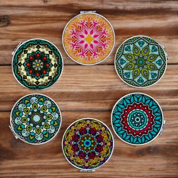 Mélange de 24 (1,50€ l'unité) : Miroir à motifs colorés – Image 11
