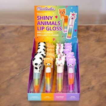 Présentoir de 24 (2,45€ pièce) : Gloss à Lèvres Pailleté "Animaux Fantaisie" de Martinelia – Image 3