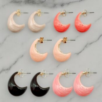 Mélange de 5 paires (Soit 2€ la Paire) : Boucles d'oreilles Nacrées couleurs mélangées