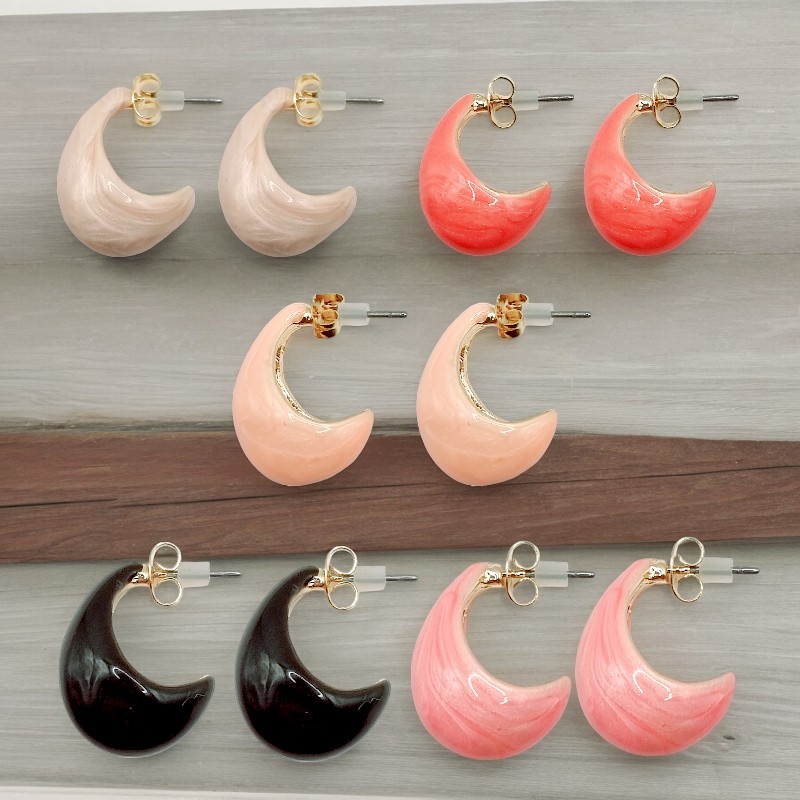 boucle d'oreille effet coquillage Lot de 50 Paires (soit 1,60€ la Paire) : Boucles D'oreilles Collection Été 2024 - Couleurs et Modèles Mélangés – Image 14