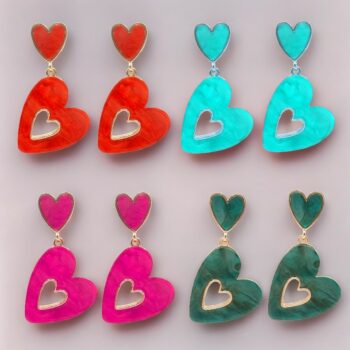 Lot de 20 paires (soit 1,60€ la paire) : Boucles d'oreilles "FLEUR-COEUR-ETOILE-CREOLE PERLES" aux couleurs mélangées – Image 6