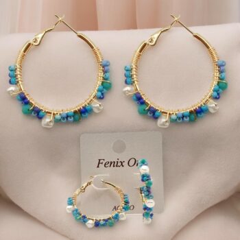 Lot de 20 paires (soit 1,60€ la paire) : Boucles d'oreilles "FLEUR-COEUR-ETOILE-CREOLE PERLES" aux couleurs mélangées – Image 15