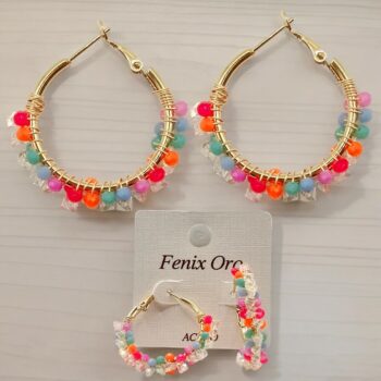 Lot de 20 paires (soit 1,60€ la paire) : Boucles d'oreilles "FLEUR-COEUR-ETOILE-CREOLE PERLES" aux couleurs mélangées – Image 16
