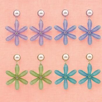 Lot de 20 paires (soit 1,60€ la paire) : Boucles d'oreilles "FLEUR-COEUR-ETOILE-CREOLE PERLES" aux couleurs mélangées – Image 8