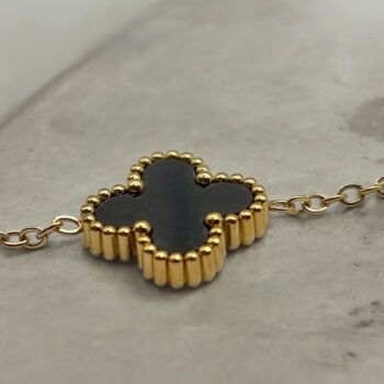 Colliers Dorés Avec Pendentif Noir - Acier Inoxydable – Image 2