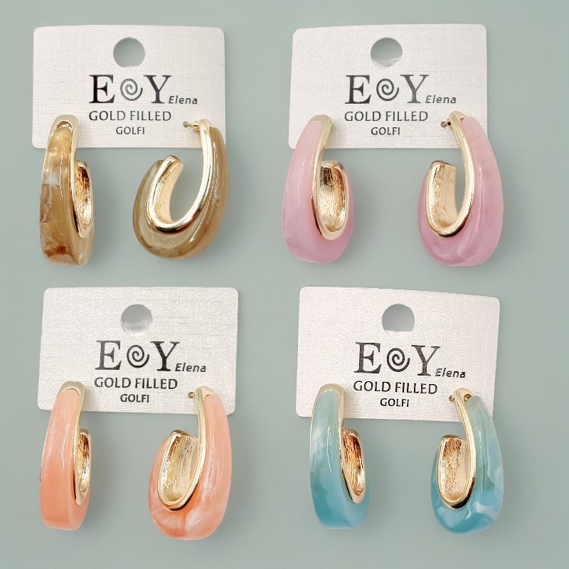 fournisseur de boucles d'oreille pas cher 3 Lot de 10 paires (soit 1,80€ la paire) : Boucles d'oreilles Acidulées en Cuivre - Couleurs Mélangées – Image 1