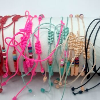 Présentoir de 24 (soit 0,40€ unité) : Bracelets "Perles Plates Colorés" – Image 4