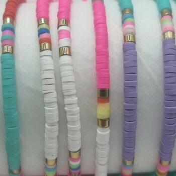 Présentoir de 24 (soit 0,40€ unité) : Bracelets "Perles Plates Colorés" – Image 3