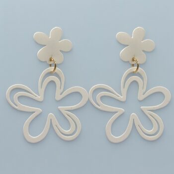 Lot de 10 paires (soit 1,80€ la paire) : Boucles d'oreilles Motifs fleurs couleurs mélangées – Image 5