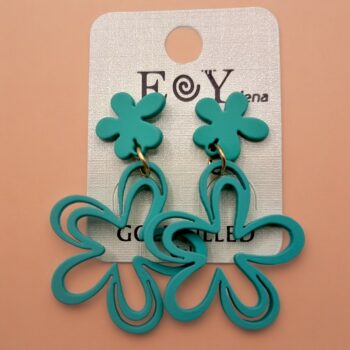 Lot de 10 paires (soit 1,80€ la paire) : Boucles d'oreilles Motifs fleurs couleurs mélangées – Image 4