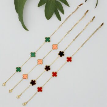 Lot de 30 (1,70€ unité) : Bracelet Doré Avec Pendentif - Acier Inoxydable - Mélange de Couleurs
