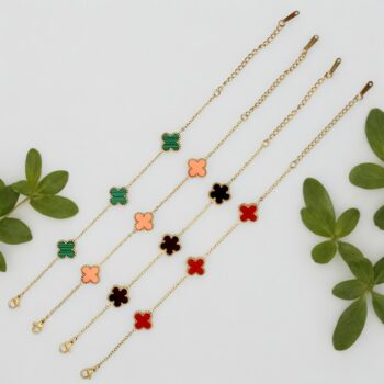 Lot de 6 (2,20€ unité) : Bracelet Doré Avec Pendentif - Acier Inoxydable - Mélange de Couleurs