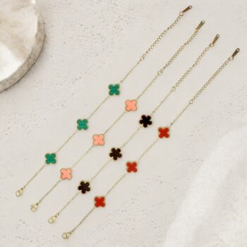 Lot de 12 (1,90€ unité) : Bracelet Doré Avec Pendentif - Acier Inoxydable - Mélange de Couleurs