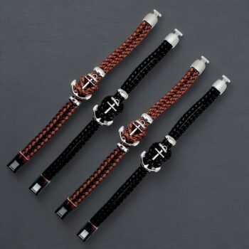 Mélange de 10 (2,90€ unité) : Bracelet Homme Ancre- Acier Inoxydable - Qualité Prémium