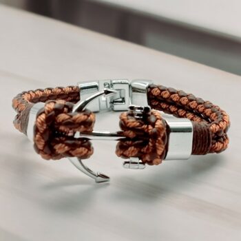 Mélange de 10 (2,90€ unité) : Bracelet Homme Ancre - Acier Inoxydable - Qualité Prémium – Image 2