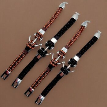 Mélange de 10 (2,90€ unité) : Bracelet Homme Ancre - Acier Inoxydable - Qualité Prémium