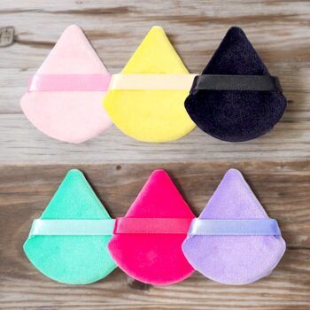 Pack de 12 (soit 0,91€) : Éponge professionnelle de maquillage Houpette triangulaire colorée