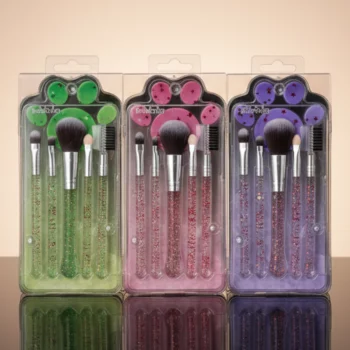 💖Lot de 6 (soit 2,80€ le set) : Coffret de Pinceaux Maquillage Pailletés (5 Pièces) – Sublimez Votre Beauté ! ✨ – Image 2