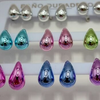 Présentoir de 12 paires (soit 0,85€ la paire) : Boucles d'oreilles "PETITE GOUTTE" différents coloris – Image 3