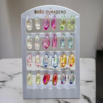 Présentoir de 12 paires (soit 0,95€ la paire) : Boucles d'oreilles "Acidulées" différents coloris – Image 2