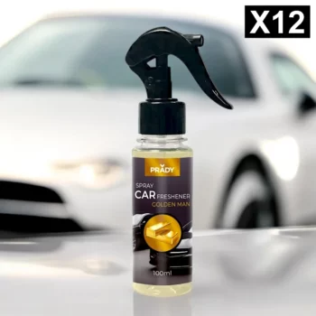 Lot de 12 (soit 1,60€ pièce) : Spray d'Ambiance Parfumé Voiture 100ml - GOLDEN MAN - Prady