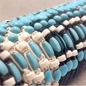 Présentoir de 24 (soit 0,85€ unité) : Bracelets tressés "Perles Bleues" – Image 2