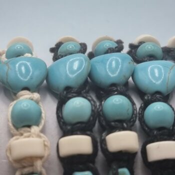 Présentoir de 24 (soit 0,85€ unité) : Bracelets tressés "Perles Bleues" – Image 3