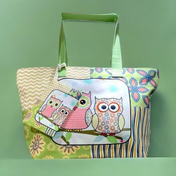 Mélange de 5 Couleurs (soit 3,95€) Grand Sac à Main + Porte Monnaie - Motifs Hiboux