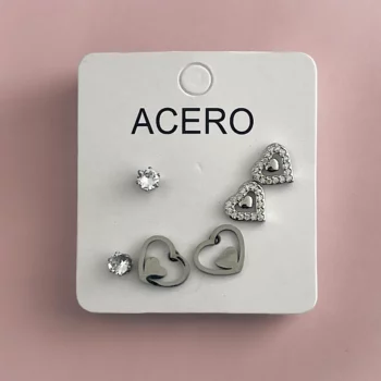 Mélange Variéé de 20 Présentoirs De 3 Boucles D'oreilles (Soit 1,50€ Les 3) : Argentée Et Dorée En Acier Inoxydable – Image 9