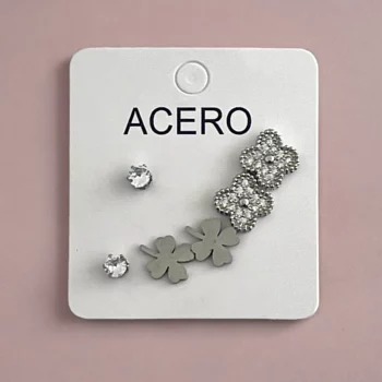 Mélange Variéé de 20 Présentoirs De 3 Boucles D'oreilles (Soit 1,50€ Les 3) : Argentée Et Dorée En Acier Inoxydable – Image 5