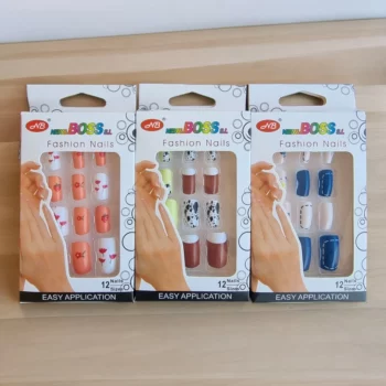 Lot de 12 paquets (Soit 0,95€ le paquet) de 12 Faux-Ongles carrés longs Auto-adhésifs