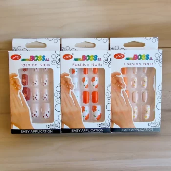 Lot de 12 paquets (Soit 0,95€ le paquet) de 12 Faux-Ongles carrés longs Auto-adhésifs