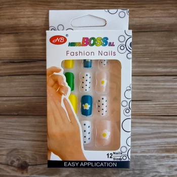 Lot de 12 paquets (Soit 0,95€ le paquet) de 12 Faux-Ongles carrés longs Auto-adhésifs – Image 2