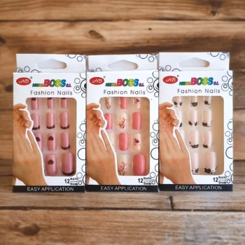 Lot de 12 paquets (Soit 0,95€ le paquet) de 12 Faux-Ongles carrés longs Auto-adhésifs