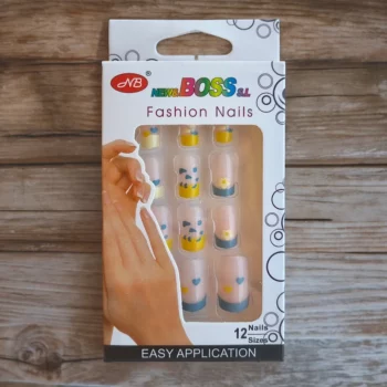 Lot de 12 paquets (Soit 0,95€ le paquet) de 12 Faux-Ongles carrés longs Auto-adhésifs – Image 2