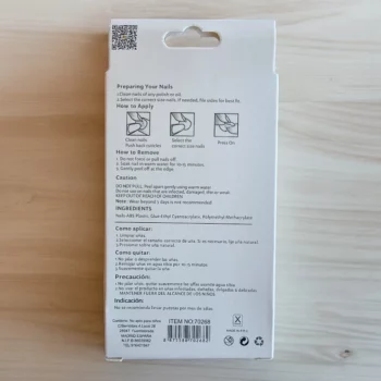 Lot de 12 paquets (Soit 1,30€ le paquet) de 12 Faux-Ongles carrés Auto-adhésifs NOEUD DECO – Image 3