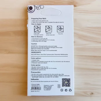 Lot de 12 paquets (Soit 0,95€ le paquet) de 12 Faux-Ongles carrés longs Auto-adhésifs – Image 3